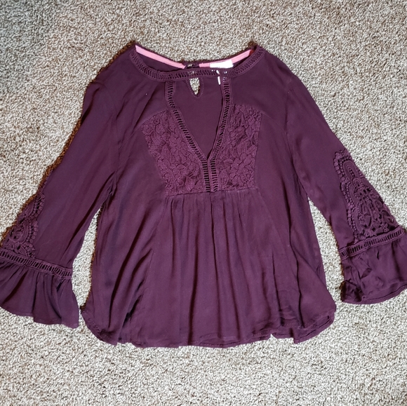 Clover and Scout Maroon Boho Top - Picture 2 of 7